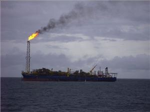 Flare gas stack on FPSO vessel